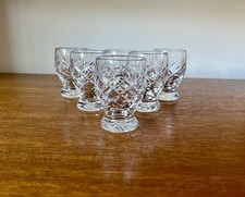 Webb Corbett Westminster Pattern Lead Crystal Shot Glasses Small x6 Vintage
