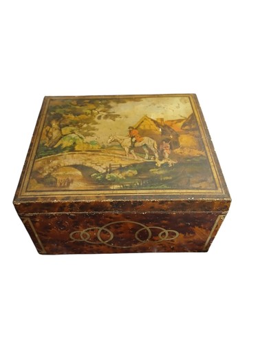 Vintage effect tin trinket - trinket, box