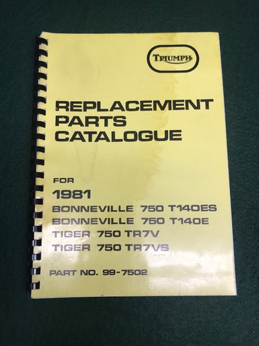 Triumph parts catalogue - triumph, book