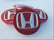 4 x  HONDA RED Wheel Centre