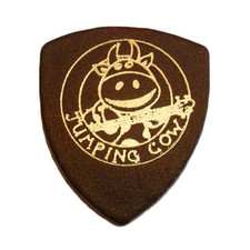 LEATHER PICK PLECTRUM FOR UKULELE & BANJO - JUMPING COW - WARM SOUND - DK. BROWN