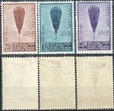 Belgium, 1932, baloons, compl.set, Mi #344-46 MH CV=EUR130