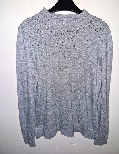 Wallis grey knit jumper - wallis, beaded