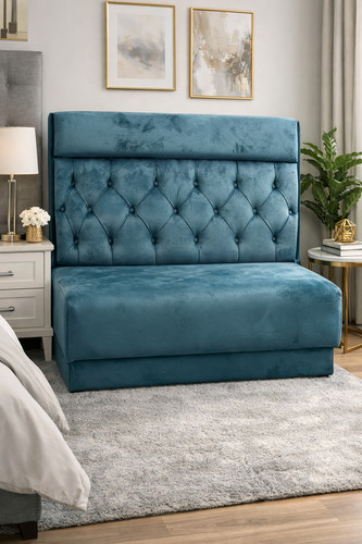 Luxury teal velvet seater - teal, 2