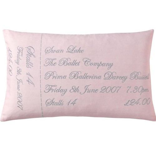 Pink ticket filled cushion - pink,