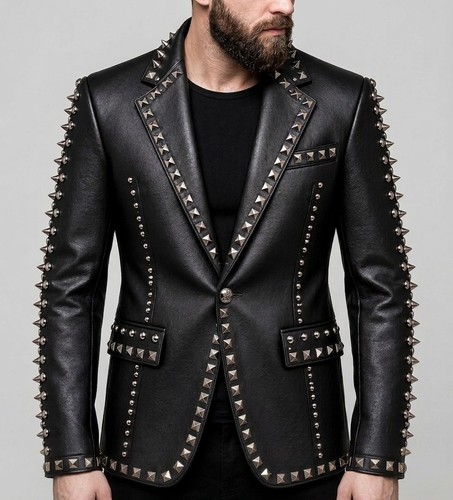 Men new black studded - men's,