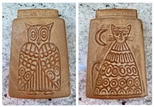 CORNISHWARE VINTAGE MID CENTURY THE OWL & PUSSYCAT SLIM EARTHENWARE VASE 60-70’s