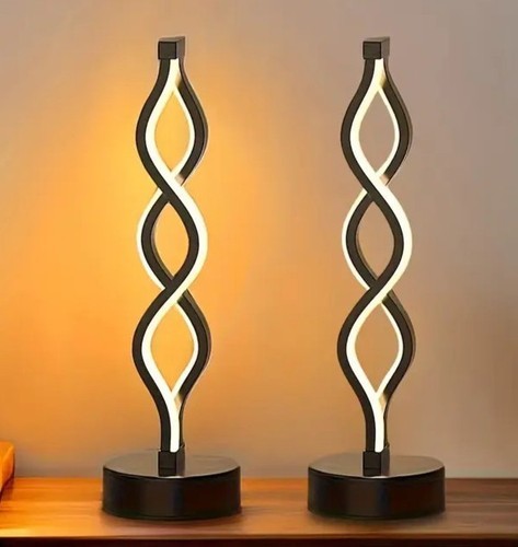 Matching pair spiral led lamps - pair,