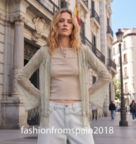 Zara new woman sheer fringed - woman,
