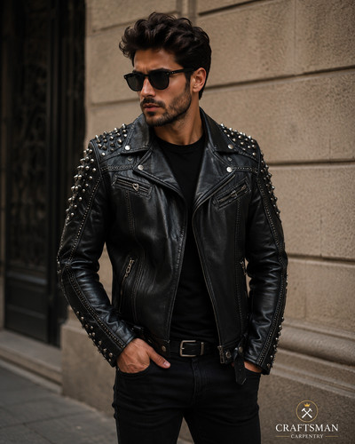 Men motorcycle leather - men's,