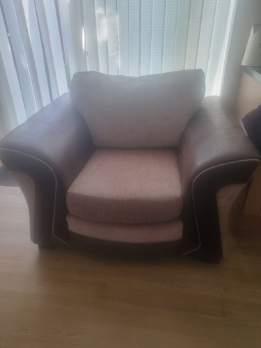 Armchair with leather - leather, arm