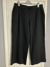 Slimma Women's Black Viscose Wide Leg Trousers Size 20R