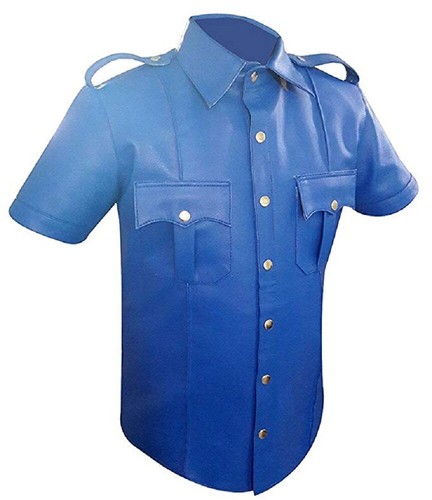 Mens blue real - blue, leather