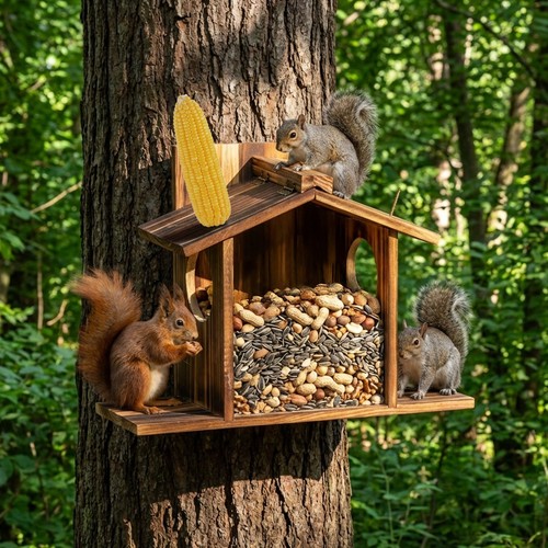Squirrel feeder for outside - squirrel,