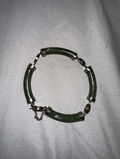 Art Deco Jade Bracelet Silver