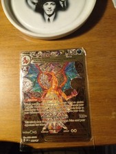 Charizard EX Shiny Metal, Pokemon Collecters Card Full Art. In Plastic Sheath.
