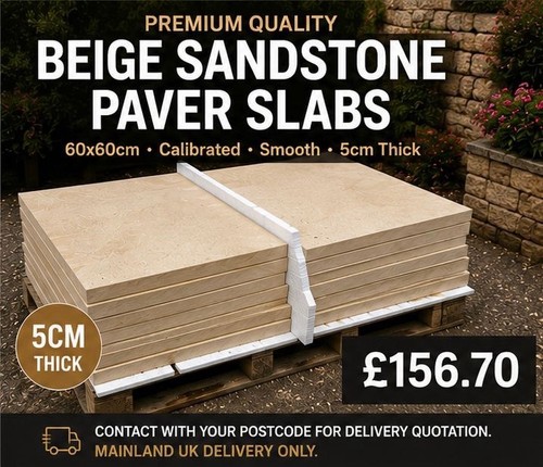 Sandstone paving slab - sandstone, by