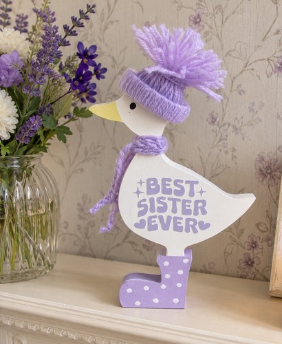 Best sister ever wooden - ever', duck