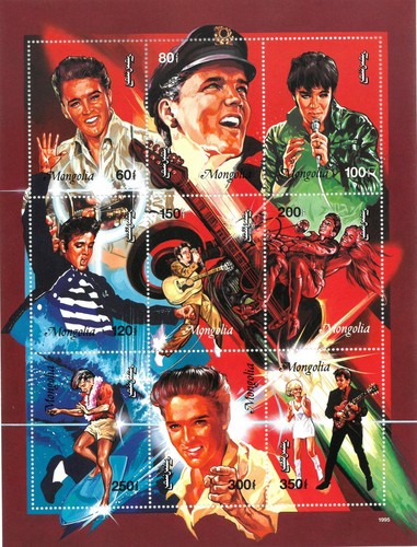 Elvis presley mongolia stamp - elvis,