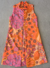 Simon Massey Janice Wainwright womens Orange Floral Summer Dress size S