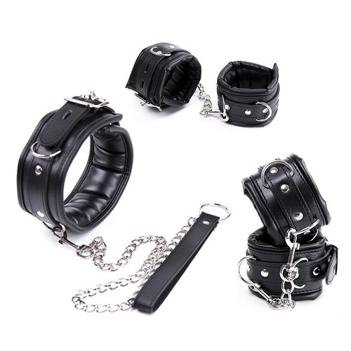 Bdsm leather handcuffs - bdsm,