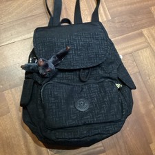 Kipling Citipack Black Embossed Backpack Rucksack Handbag Work Travel New