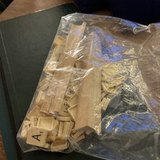 Scrabble Tiles (one Y Missing) 2 Wooden tile shelves and 2 Scrabble boards.