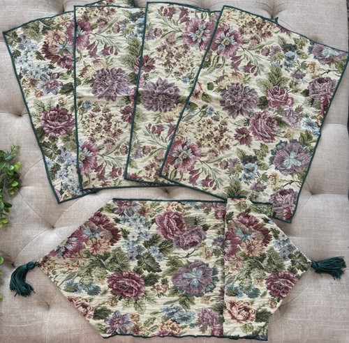 Tapestry floral placemats - (4),