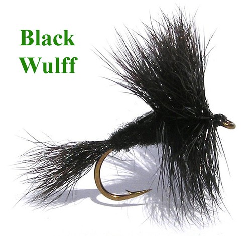 Wulff dry flies black white - dry,