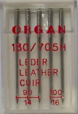 SEWING MACHINE NEEDLES 1 SIDE FLAT FOR LEATHER ORGAN FITS BROTHER, JANOME SINGER