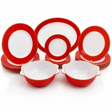 Vintage Pyrex Red White Dinner