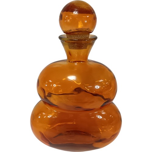 Hand blown amber - hand, glass