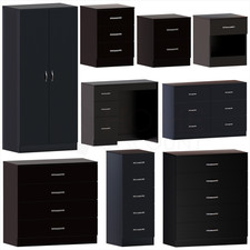 Black Chest of Drawers Modern Bedroom Furniture Bedside Table Wardrobe Desk