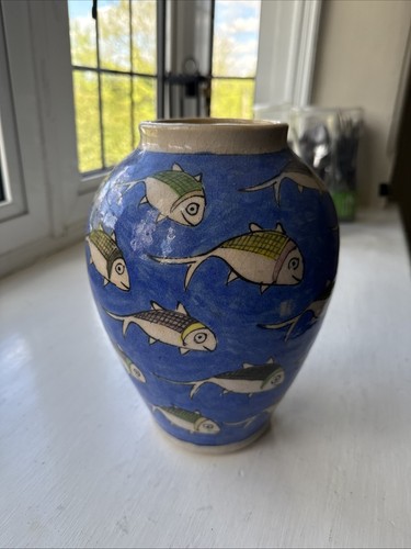 Fish vase pottery - vase/pottery, tall