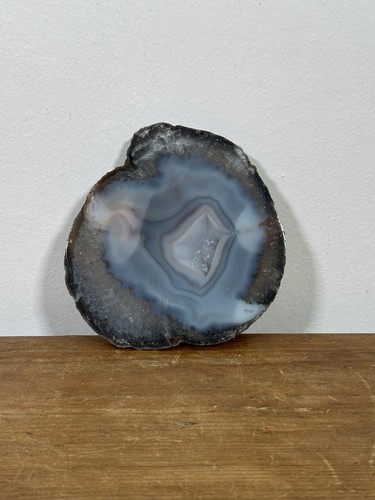 Natural blue gray agate - agate, slice