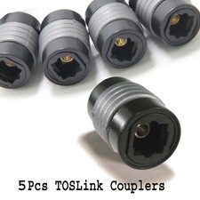 TOSLink Coupler Digital Optical Audio Cable Connector Joiner Extender 5 Pcs