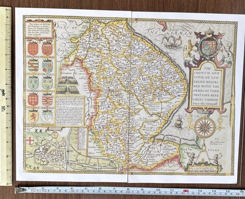 Old antique tudor map - old,