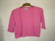 Pink Bolero Cardigan 6 Debenhams Petite, short sleeves, cropped length fine knit