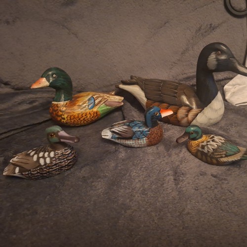 Set hand painted ducks - set,