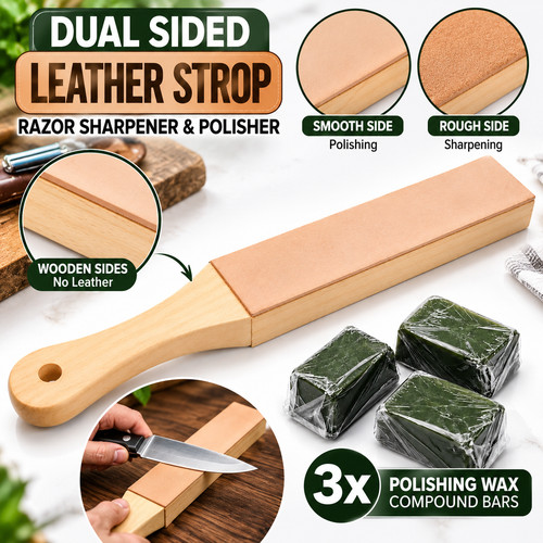 Dual sided leather - sided, razor