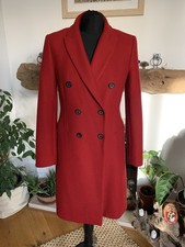 Zara Manteco Red Wool Coat