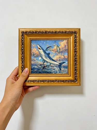 Shark leaping with - leaping, flying