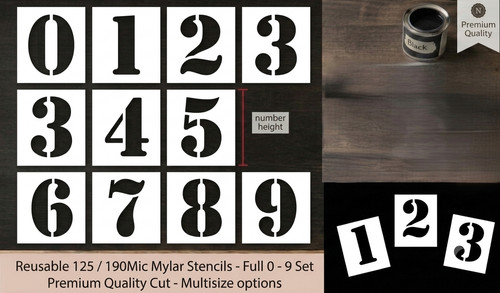 Number stencils set 9 - set, 0-9