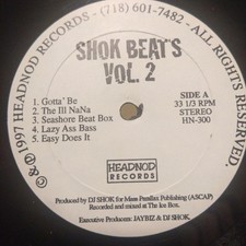 Shok Beat's Vol. 2 LP Hip Hop Instrumental US 1997 Headnod Records HN-300