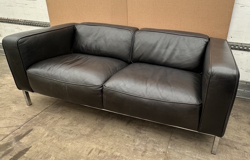 Leather sofa large two seater - sofa,,
