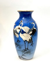 Antique Japanese Satsuma vase - Dai Nippon Taizan Sei - Cranes