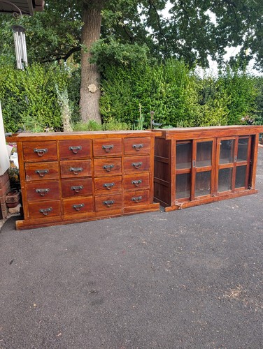 Antique pine apothecary shop - pine,