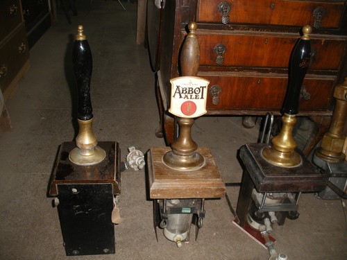 Vintage traditional beer pumps