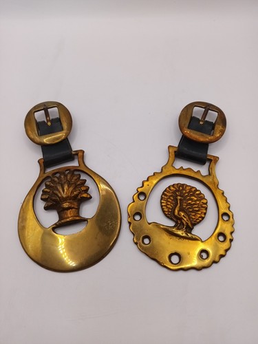 Vintage pair horse brasses - vintage,