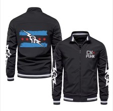 WWE CM Punk Windproof Sports Jacket – Black, White, or Navy – Unisex Fan Gear